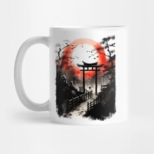 Darkness at Japanese Torii Gate Mug